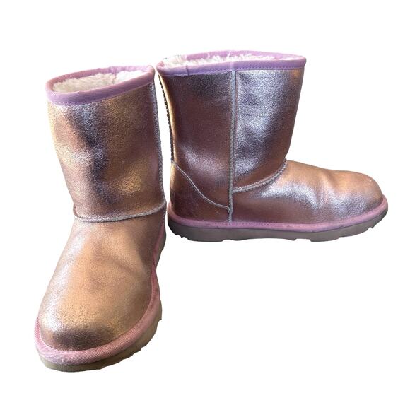 UGG Boots Women Size 5 EU 37 UK 4 Metallic Leather Colorblock Pattern Girly Core - Picture 1 of 16